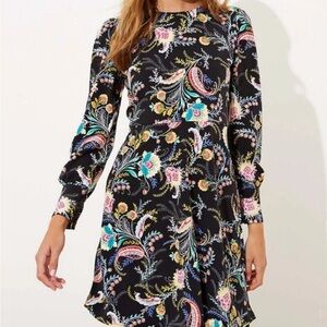 Floral long sleeved mini dress